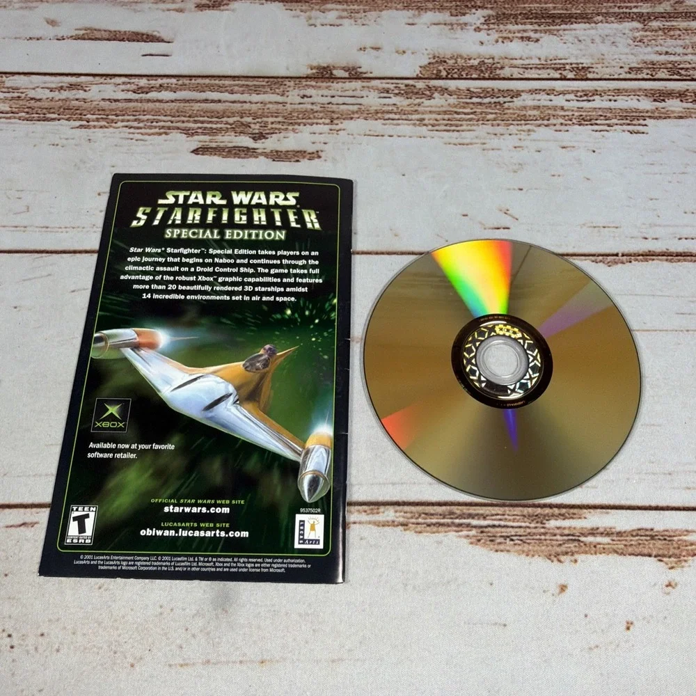 Star Wars Obi-Wan Microsoft Xbox Platinum Hits Game Disc and Booklet